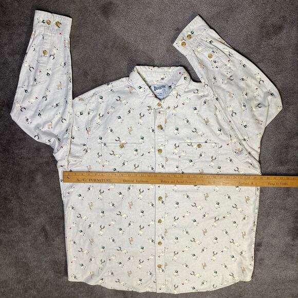 Diluth Trading Company Men XXL Tall Relaxed Fit Christmas Reindeer Flannel Shirt - Picture 6 of 8